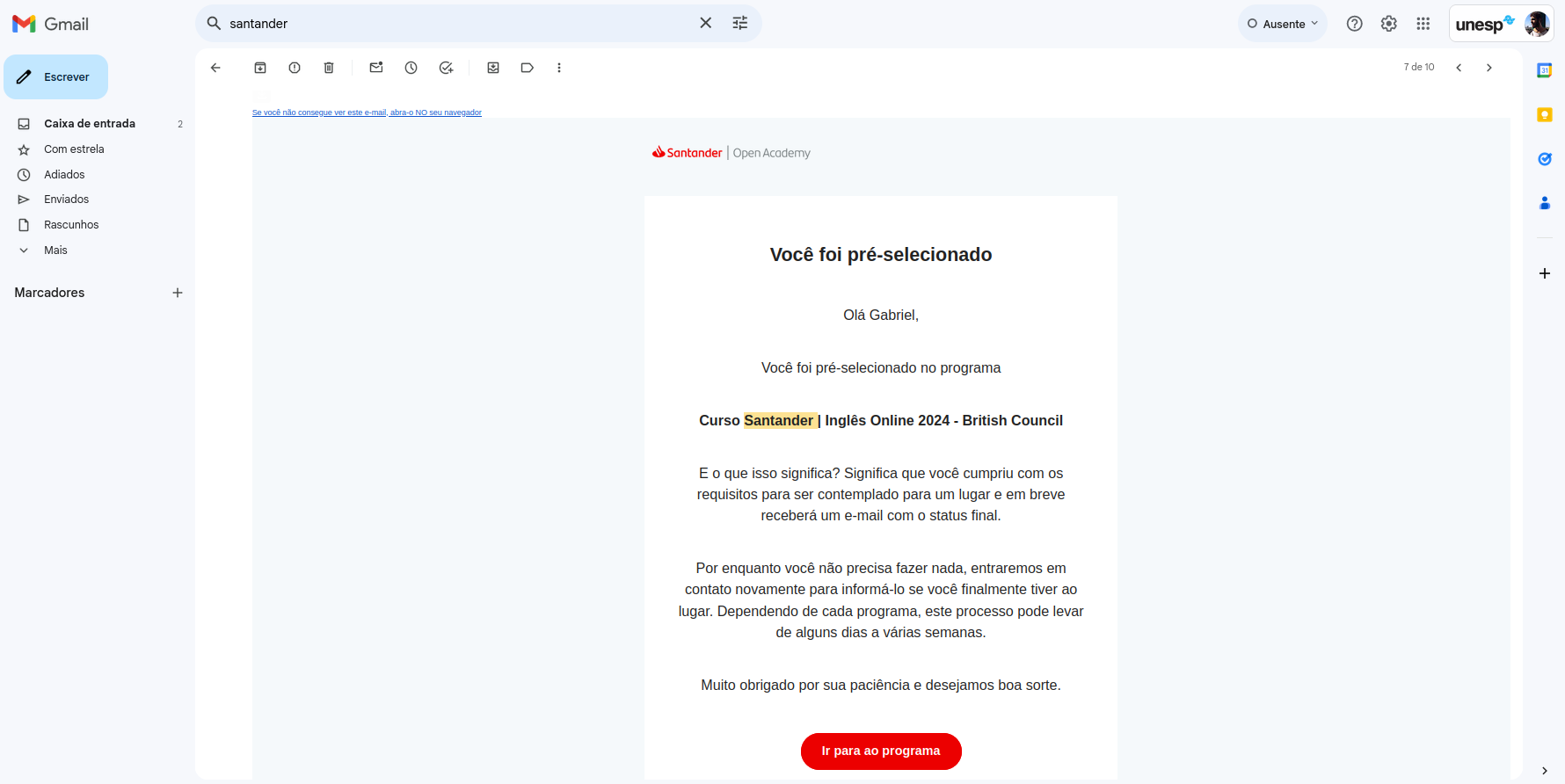 E-mail Santander 2